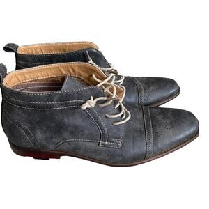 Ferro Aldo Grey Antique Mid-Top Ankle Lace-Up Boots Shoes Men's Size 7.5